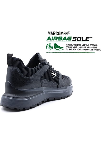 M20308 Hakiki Deri ve Tekstil Kalın Taban Yüksek Taban Erkek Konfor Şık Spor Sneaker Ayakkabı indirimleri