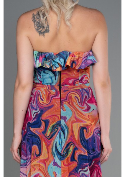 Straplez Yırtmaçlı Empirme Uzun Abiye ABU3086 fırsatları