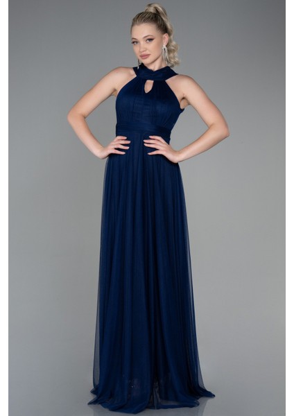 Halter Yaka Uzun Abiye Elbise ABU3252