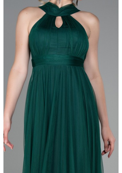 Halter Yaka Uzun Abiye Elbise ABU3252