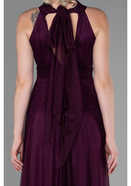 Halter Yaka Uzun Abiye Elbise ABU3252 fırsatları