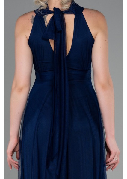 Halter Yaka Uzun Abiye Elbise ABU3252