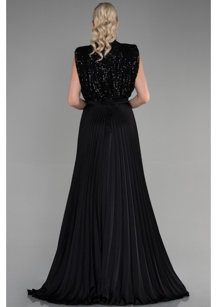 Üstü Pullu Ateş Pile Uzun Saten Abiye ABU3326 fiyatları