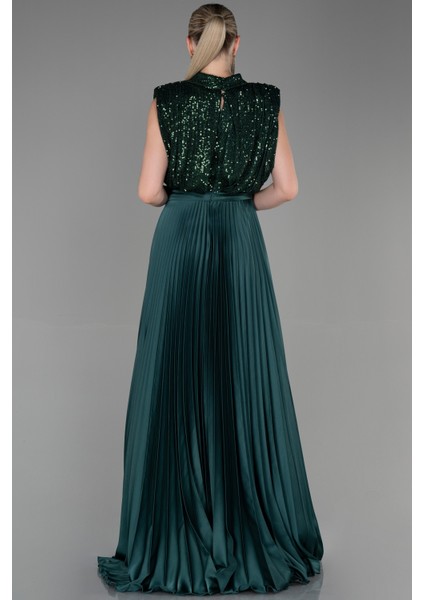 Üstü Pullu Ateş Pile Uzun Saten Abiye ABU3326 fiyatları