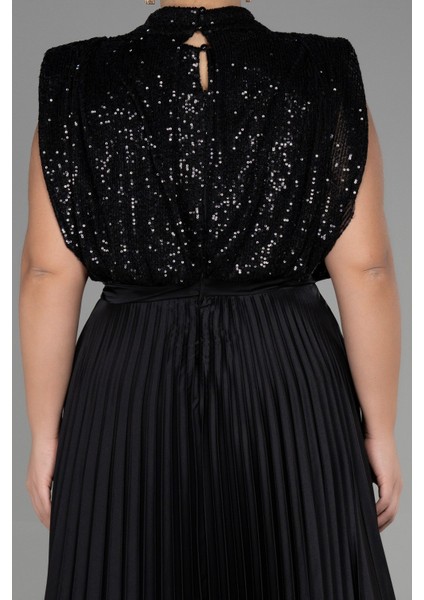 Saten Ateş Pile Uzun Büyük Beden Abiye ABU3341 fırsatları