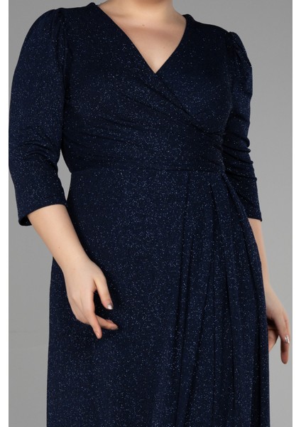 Kapri Kol Uzun Simli Büyük Beden Abiye ABU3504 modelleri