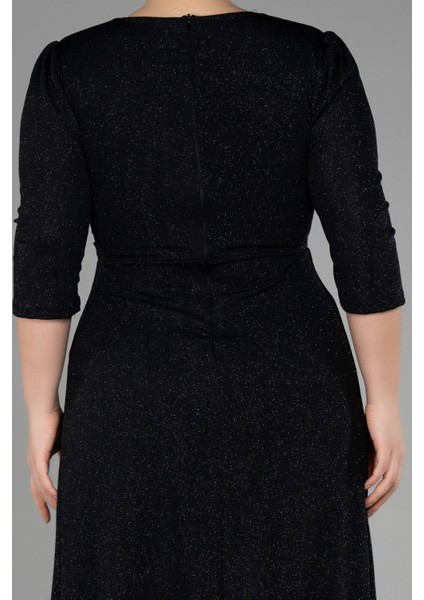 Kapri Kol Uzun Simli Büyük Beden Abiye ABU3504 fırsatları