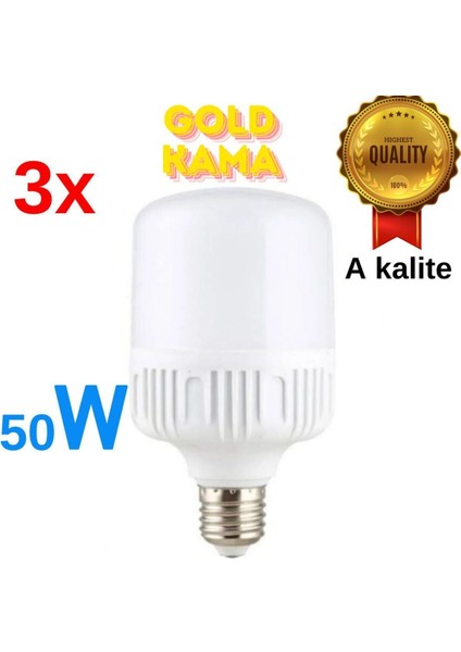 Gold Kama 50 Watt Büyük Boy Silindir Torch Ampul LED Ampul Sanayi Tipi Az Harcar Çok Işık Verir Beyaz