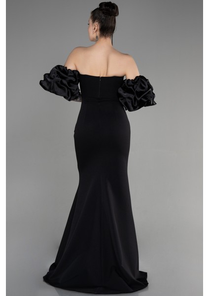 Straplez Kol Aksesuarlı Yırtmaçlı Uzun Abiye ABU3659 fiyatları