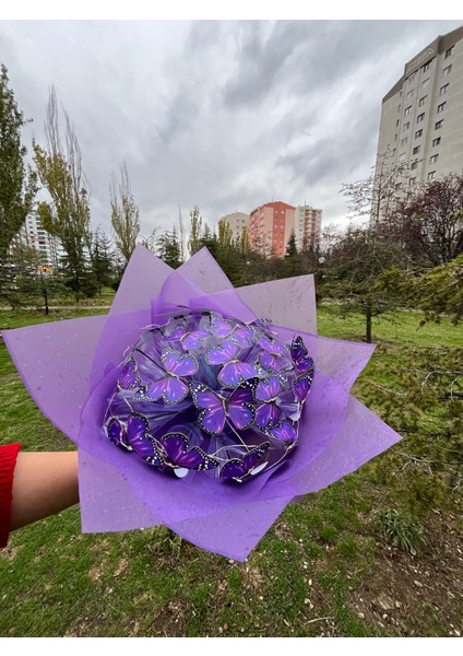 Mor Kelebek Buketi Led Işıklı fiyatları