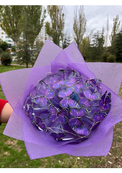 Mor Kelebek Buketi Led Işıklı modelleri