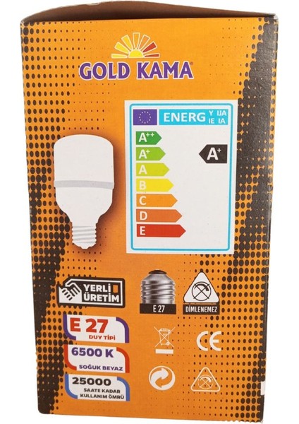 Gold Kama 30 Watt Torch Ampul Büyük Boy Beyaz Işık Smd LED Tasarruflu E27 Normal Duy