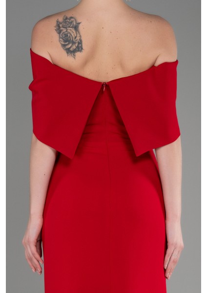 Kayık Yaka Bacak Dekolteli Uzun Abiye ABU3775 fırsatları