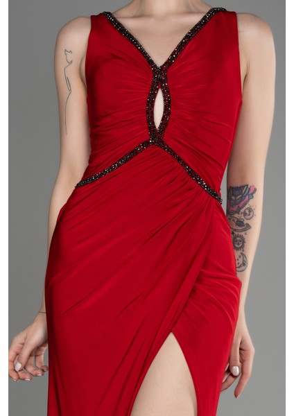 Bacak Dekolte Uzun Balık Abiye Elbise ABU3782 modelleri