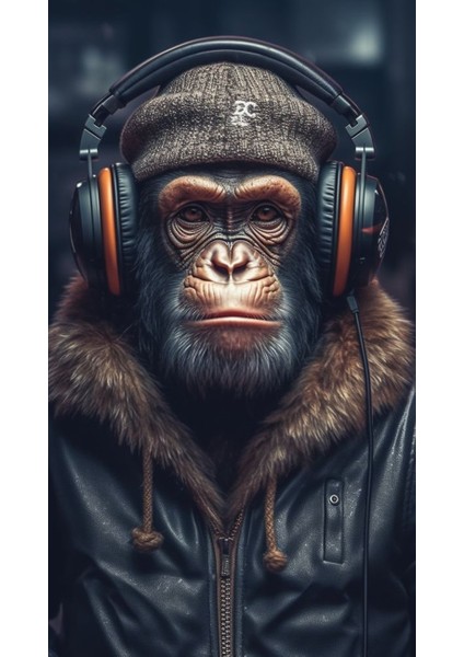 Maymun Stil Tasarım Duvar Poster 30X42 cm Çerçevesiz