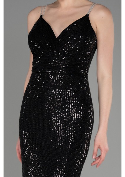 Sırt ve Bacak Dekolteli Uzun Pul Payet Abiye ABU3768 modelleri