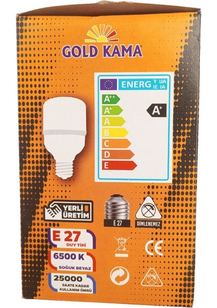 Gold Kama 40 Watt Torch Ampul Büyük Boy Beyaz Işık Smd LED Tasarruflu E27 Normal Duy