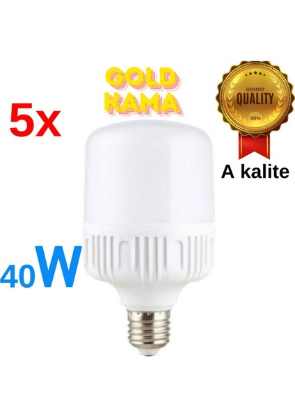 Gold Kama 40 Watt Torch Ampul Büyük Boy Beyaz Işık Smd LED Tasarruflu E27 Normal Duy