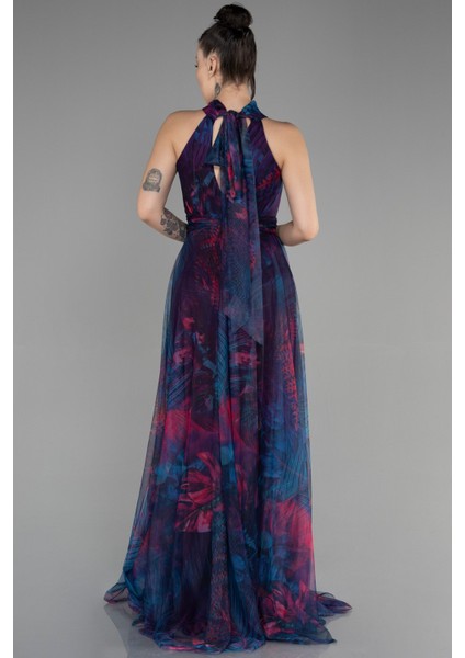 Uzun Çicekli Abiye Elbise ABU674 fiyatları