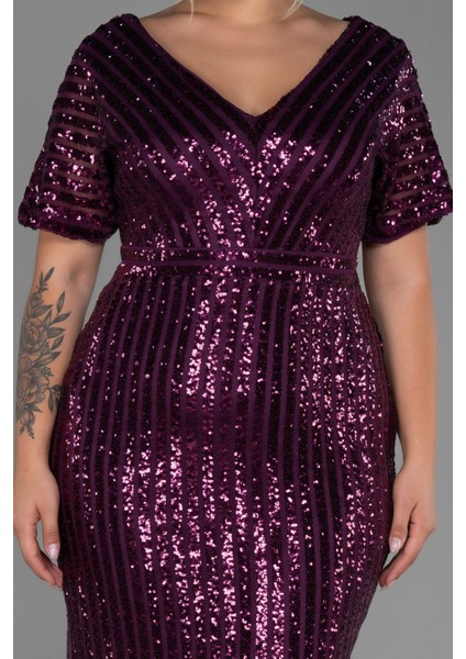 Pul Payetli Büyük Beden Abiye ABK686 modelleri