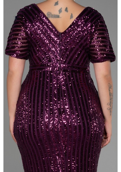 Pul Payetli Büyük Beden Abiye ABK686 fırsatları