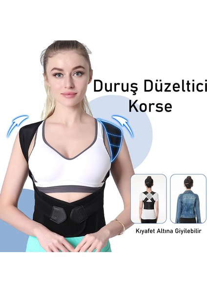 Kadın Ayarlanabilir Dik Duruş Korsesi Kambur Önleyici Korse Omuz Bel Sırt Desteği Korsesi