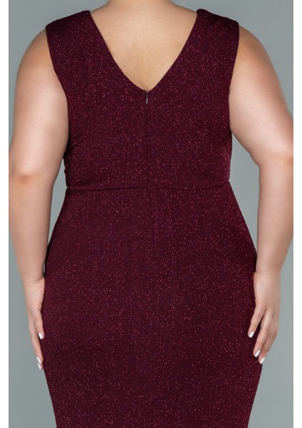 Kolsuz Simli Midi Büyük Beden Abiye ABK1492 fırsatları