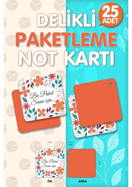Delikli Paketleme Not Kartı Etiket Bu Paket Senin Için 25 Adet T1020