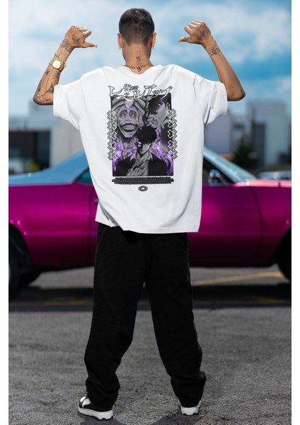 Oversize Gülümseyen Tanrı Heykeli Anime Sırt Baskılı T-Shirt, Unisex Solo Leveling Baskılı Tişört fiyatları