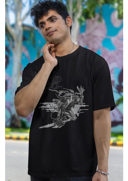 Oversize Lamb Of God Baskılı T-Shirt, Unisex Rock Müzik Baskılı Tişört