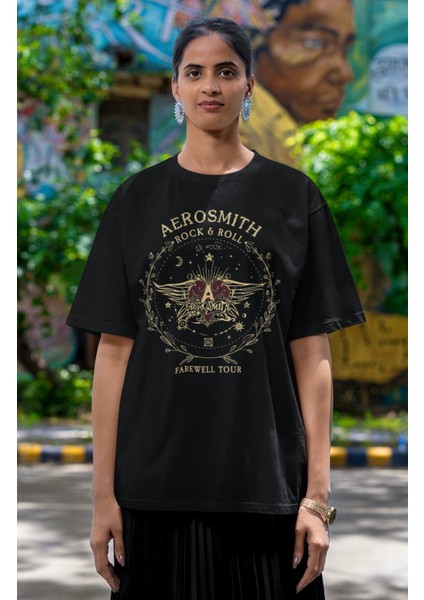 Unisex Aerosmith Rock And Roll Baskılı T-Shirt, Oversize Rock-Metal Müzik Temalı Tişört modelleri