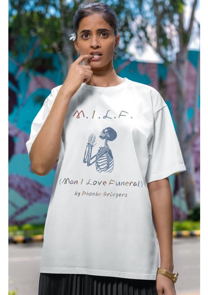 Unisex Man I Love Funeral Baskılı T-Shirt, Oversize M.ı.l.f Phoebe Bridgers Baskılı Tişört fiyatları