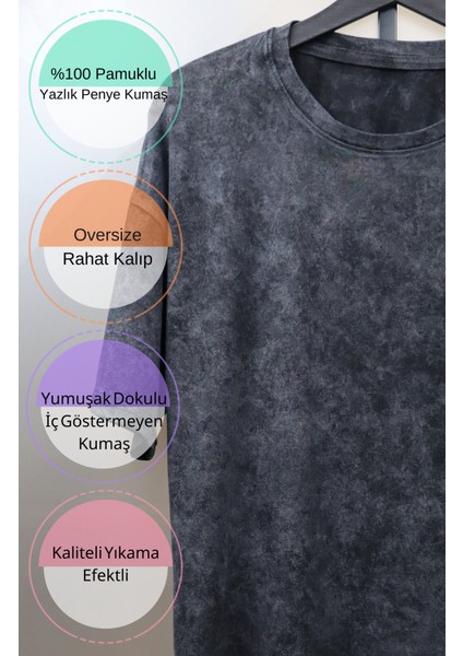 Oversize Besto Frendo Baskılı Yıkamalı T-Shirt, Unisex Anime Baskılı Eskitme Tişört