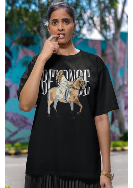 Unisex Beyonce Baskılı T-Shirt, Oversize Müzik Temalı Tişört fiyatları