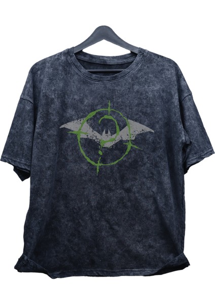 Oversize Batman Baskılı Yıkamalı T-Shirt, Unisex Dc Comics Baskılı Vintage Tişört
