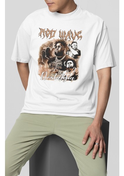 Unisex Rod Wave Baskılı T-Shirt, Oversize Rap Müzik Temalı Tişört fiyatları
