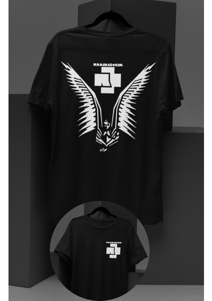 Oversize Rammstein Sırt Baskılı T-Shirt, Unisex Rock Music Baskılı Tişört