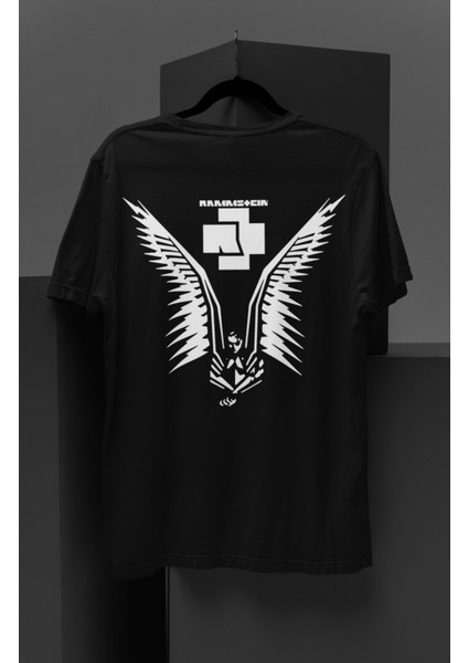 Oversize Rammstein Sırt Baskılı T-Shirt, Unisex Rock Music Baskılı Tişört