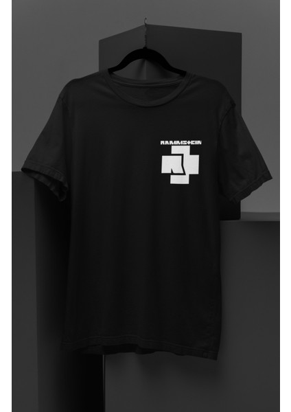 Oversize Rammstein Sırt Baskılı T-Shirt, Unisex Rock Music Baskılı Tişört