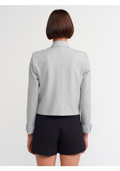 60735 Kontras Manşetli Blazer-Gri