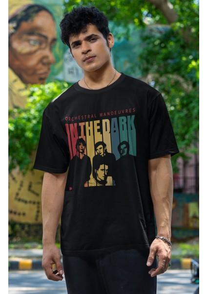 Unisex Orchestral Manoeuvres In The Dark Yazılı T-Shirt, Oversize Rock Müzik Baskılı Tişört