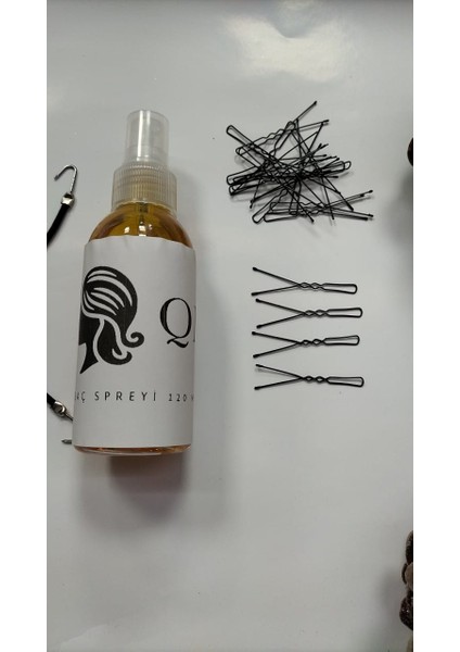 Saç Topuz Seti 20 Li Ince Firkete 120 ml Saç Spreyi