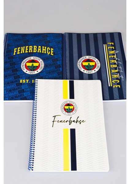 Lisanslı Fenerbahçe"tekli" Spırallı Çizgili A4 Karton Kapak 72 Yaprak Defter