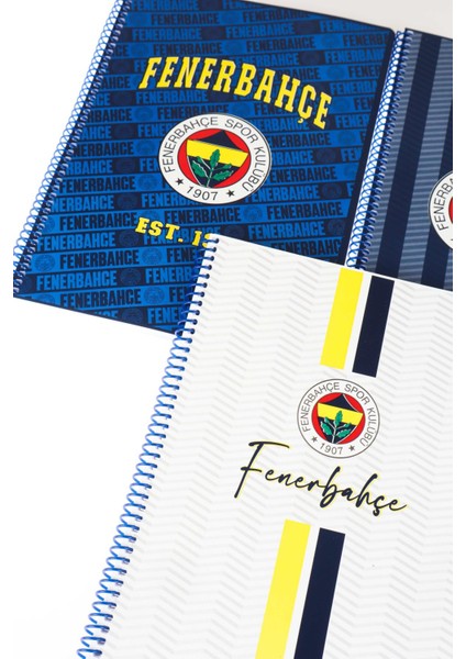 Lisanslı Fenerbahçe"tekli" Spırallı Çizgili A4 Karton Kapak 72 Yaprak Defter