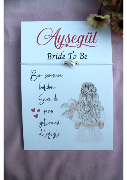 25 Adet Kişiye Özel Kartlı Şans Bilekliği - Kına - Kına Hatırası - Nikah Hatırası -