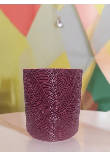 Yaprak Desen Görünümlü Saksı 3D