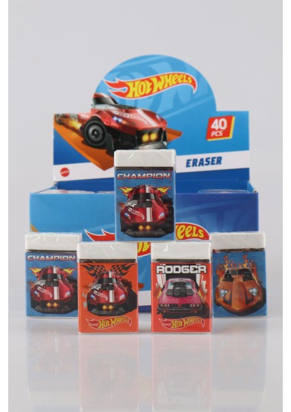 2024 Yeni Sezon Lisanslı Hot Wheels 2'li Kurşun Kalem ve Silgi Seti