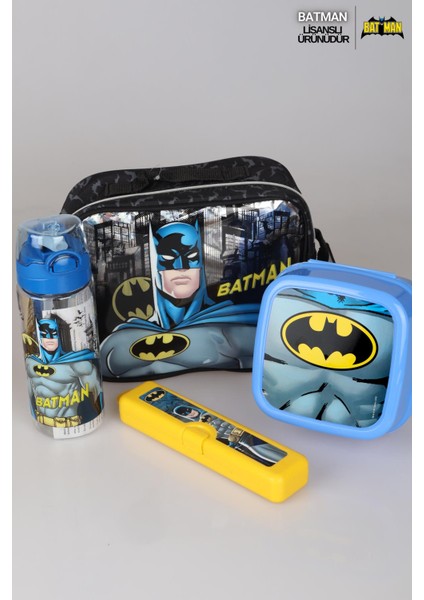 Yeni Sezon Lisanslı Batman Beslenme Çantası,matara,diş Fırçası Kutusu ve Beslenme Kabı Yemek Seti