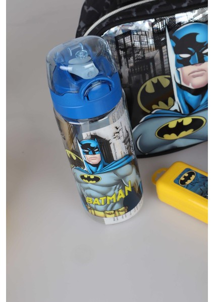 Yeni Sezon Lisanslı Batman Beslenme Çantası,matara,diş Fırçası Kutusu ve Beslenme Kabı Yemek Seti