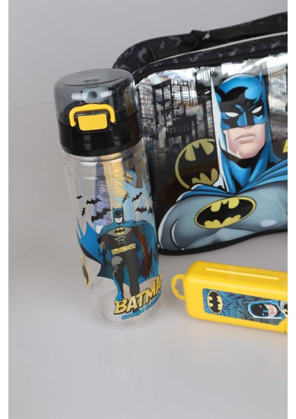 Yeni Sezon Lisanslı Batman Beslenme Çantası,matara,diş Fırçası Kutusu ve Beslenme Kabı Yemek Seti